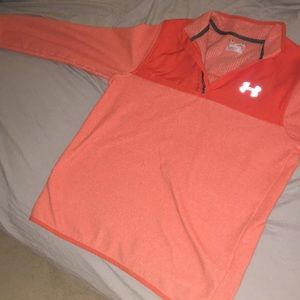 Orange Long Sleeve Under Armour Pull Over